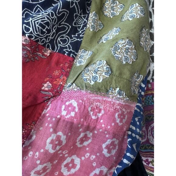 Wayan Hippie Boho Multicolor Patchwork Jogger Pants One Size Pockets India Read - Picture 10 of 11